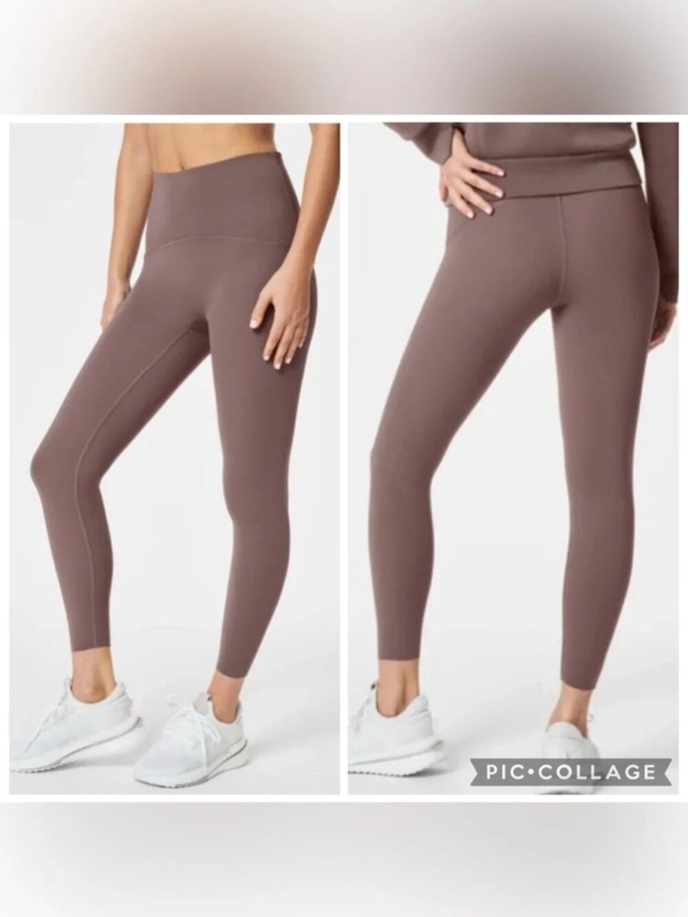 SPANX Booty Boost High Waist Leggings Size LG in Taupe Slimming